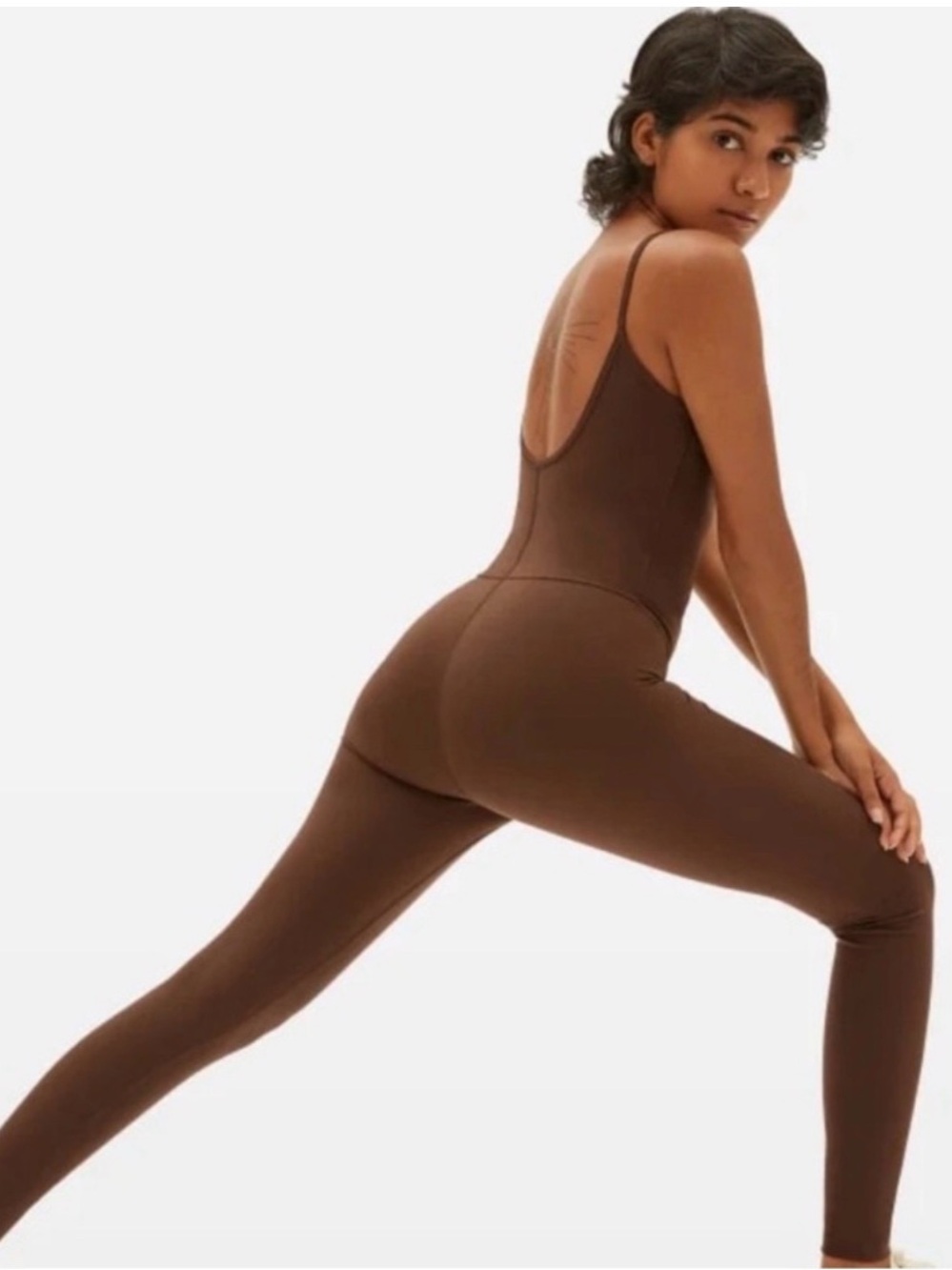 Everlane Perform Chocolate Brown Romper